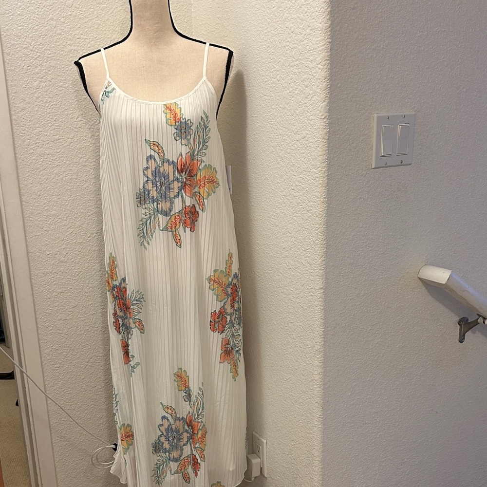 O'Neill White Floral Maxi Dress with Orange & Blue Print